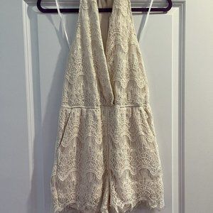 Ark & Co Cream Lace Romper